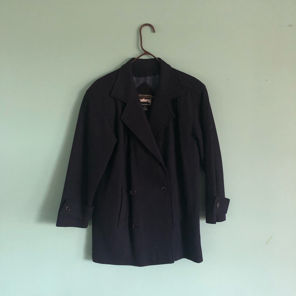 Dark Blue Gallery Wool Coat